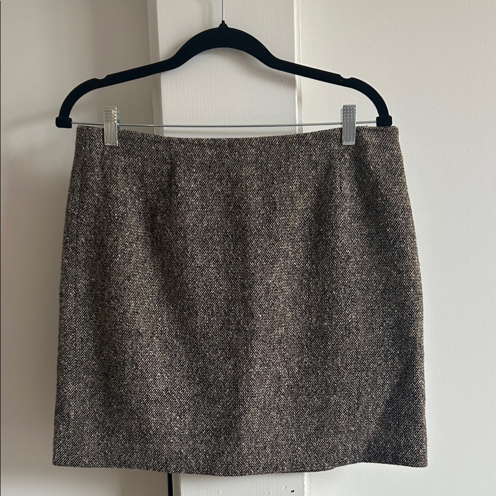 Ann Taylor Brown Shimmer Tweed Mini Skirt